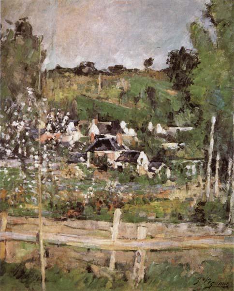 Paul Cezanne View of Auvers-sur-Oise-The Fence oil painting picture